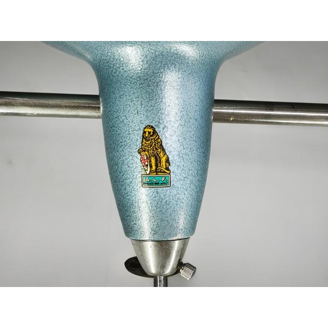 Silver Italian Industrial 3-Light Chandelier from A.L.F Firenze, 1970s For Sale - Image 8 of 18