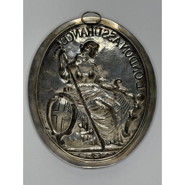 George III London Assurance Britannia Plaque – Hallmarked Sterling Silver, Hennell Family, London, Circa 1801 For Sale - Image 17 of 18