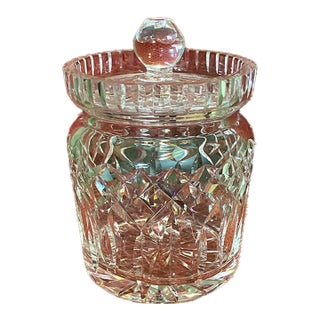 Waterford-Style Crystal Biscuit Jar For Sale