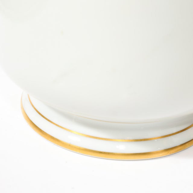 Mid-Century Modernist Porcelain Cachepot With Gilt Detailing by Limoges For Sale In New York - Image 6 of 11