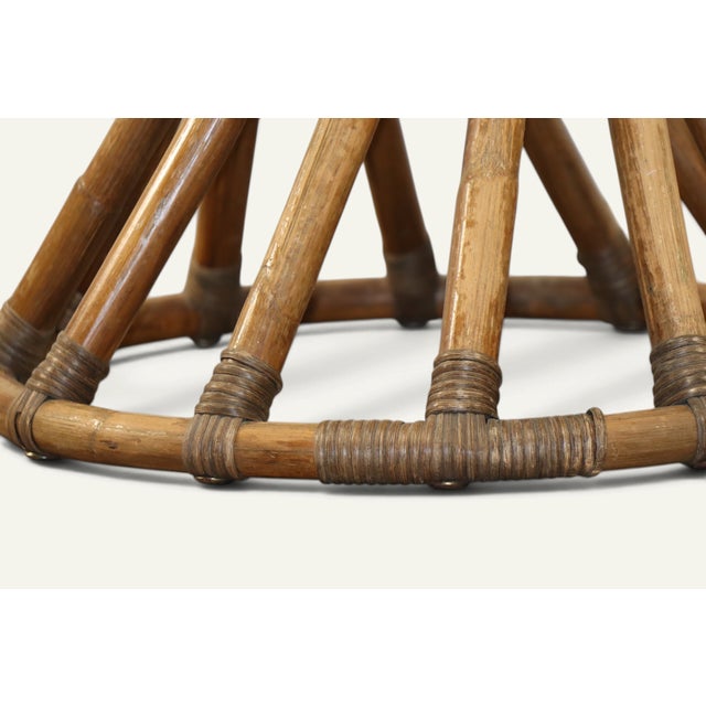 Bamboo and Glass Table by Bernard Govin for Eguizier, 1970s For Sale - Image 8 of 18