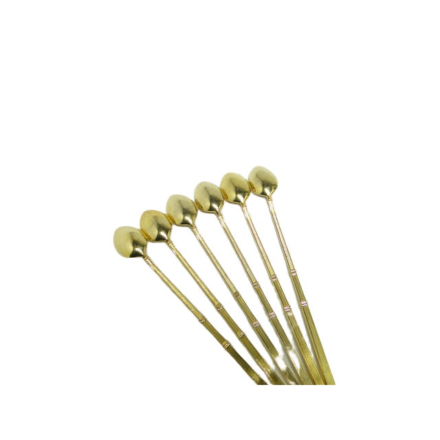 Goldenrod Vintage Cocktail Spoons from Prima, 1950s, Set of 6 For Sale - Image 8 of 11