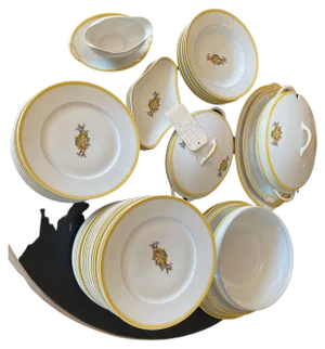 Art Deco French Service in Porcelain from Limoges, 1920s, Set of 49
