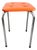 Mid-Century Modern Tube Frame Stool in Orange Leather, 1970s For Sale