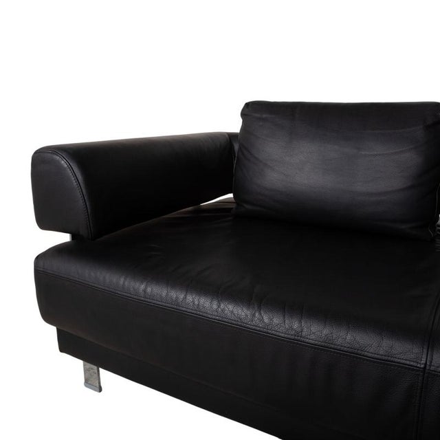 Brand Face Corner Sofa in Black Leather from Ewald Schillig For Sale - Image 6 of 18