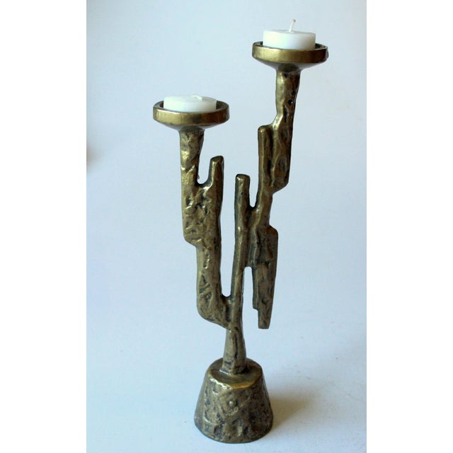 Brutalist Brutalist Brass Candle Stick Designed by Horst Dalbeck - Tealight Holder For Sale - Image 3 of 8