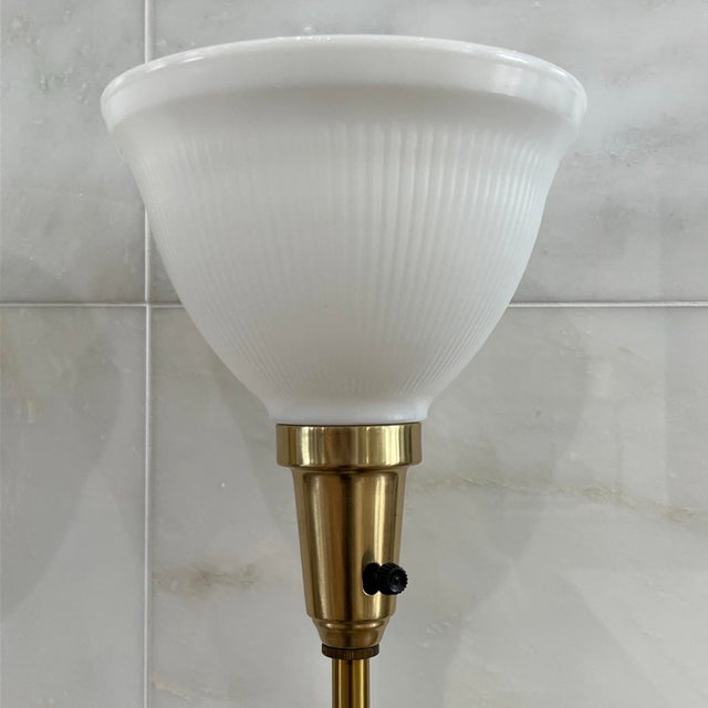 Vintage Mid-Century Modern Stiffel Torchiere Table Lamps Brass & Enamel Hollywood Regency - a Pair For Sale - Image 10 of 12