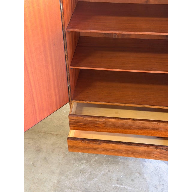 Mid Century Danish Teak Cabinet – Vintage Scandinavian Bar Cabinet – Tall Storage With Drawers 1960s For Sale - Image 9 of 10