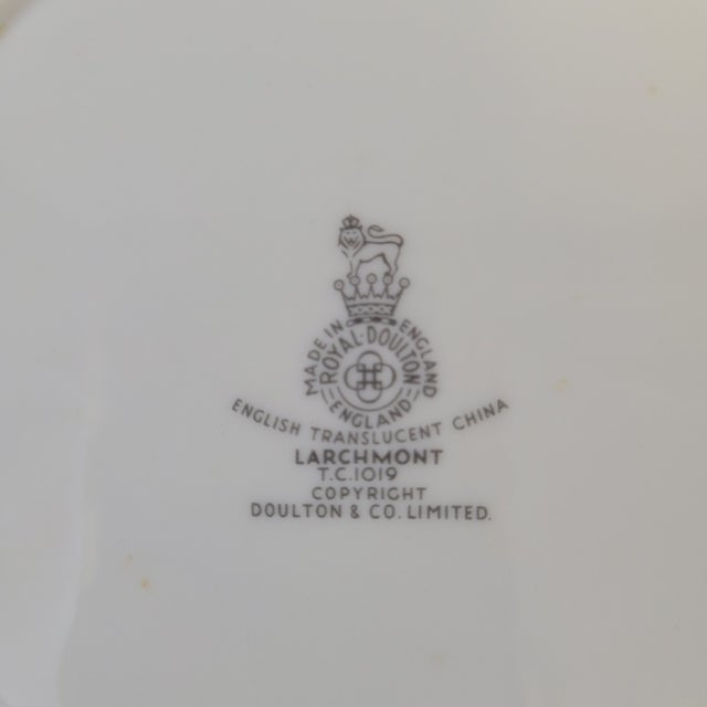 Royal Doulton 1960s English Traditional Royal Doulton “Larchmont” – Set of 6 Complete Place Settings - 36 Pieces For Sale - Image 4 of 9