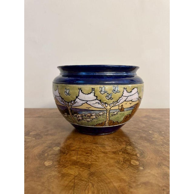 Ceramic Vintage Stoneware Jardiniere from Royal Doulton, 1920 For Sale - Image 7 of 7