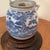 Antique Japanese Kyushu Side-Handle Porcelain Teapot/ Shanshui Scene and Calligraphy Surguch Stamp Wood Base For Sale - Image 9 of 12