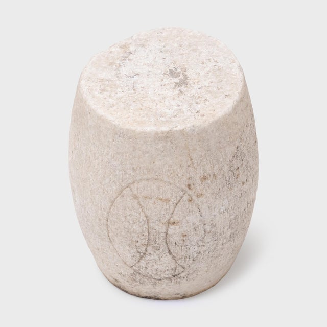 Antique Chinese Etched Marble Prosperity Drum, 19th Century For Sale - Image 4 of 6