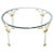 Round Glass Top Chrome Legs Solid Brass Stretchers & Feet Coffee Center Table For Sale - Image 13 of 13