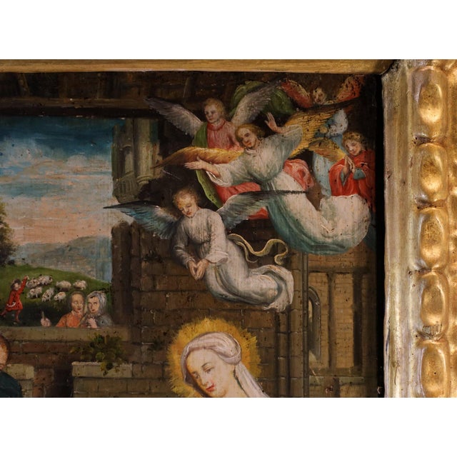 Follower of Gerard David, Nativity Scene, 1600, Oil Painting For Sale - Image 11 of 15