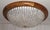 Vintage Ceiling Lamp with Pine Wood Frame and Segmented, Curved Ice Glass Shade, 1980s, in Very Good conditions. Designed...