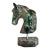 Natural Emerald Gemstone Horse Bust Sculpture Hand Carved Cherry Blossom For Sale