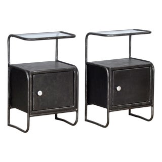 Vintage Iron Bedside Tables, 1950s, Set of 2 For Sale