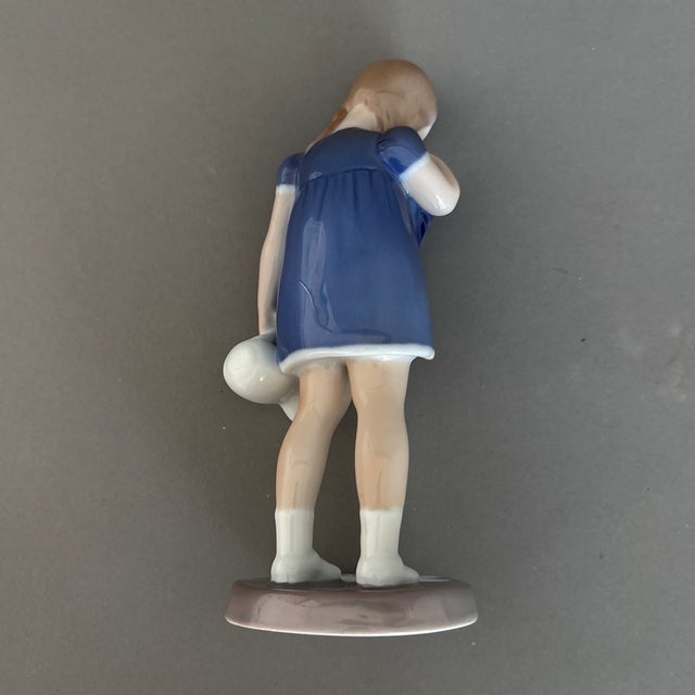 Blue 1950s Bing &Grondahl Girl Crying Over Spilled Milk For Sale - Image 8 of 12