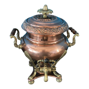 Antique 19th Century Copper & Cast Brass Tea Urn — Circa 1890, 19 Watchers