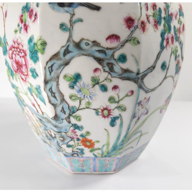 Early 20th Century Chinese Republic Period Famille Rose Faceted Jar or Vase For Sale - Image 14 of 18