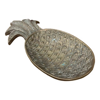 Vintage Brass Pineapple Catchall For Sale