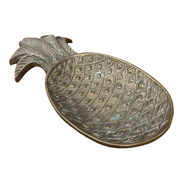 Vintage Brass Pineapple Catchall For Sale