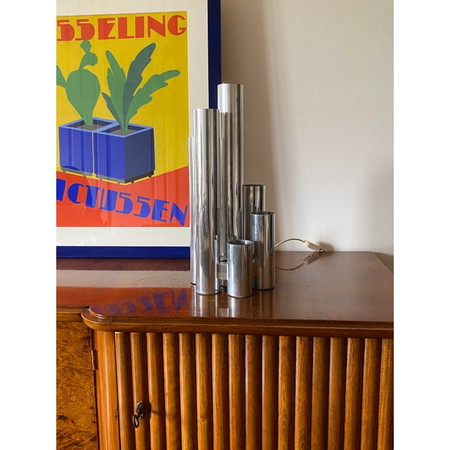 Silver Hollywood Regency Metal Table Lamp from Sciolari, 1970s For Sale - Image 8 of 17