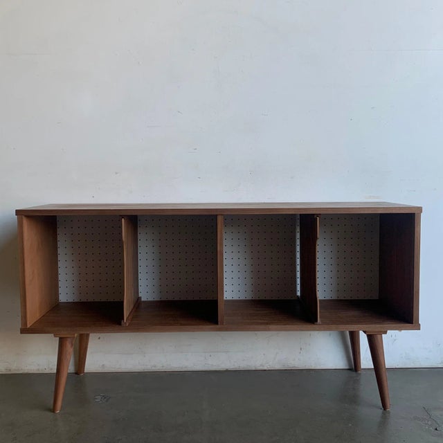 Mid-Century Modern Walnut Record Holder Compact Version For Sale - Image 3 of 11