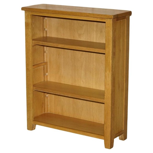 English Open Dwarf Library Bookcase in Light Oak For Sale - Image 9 of 9