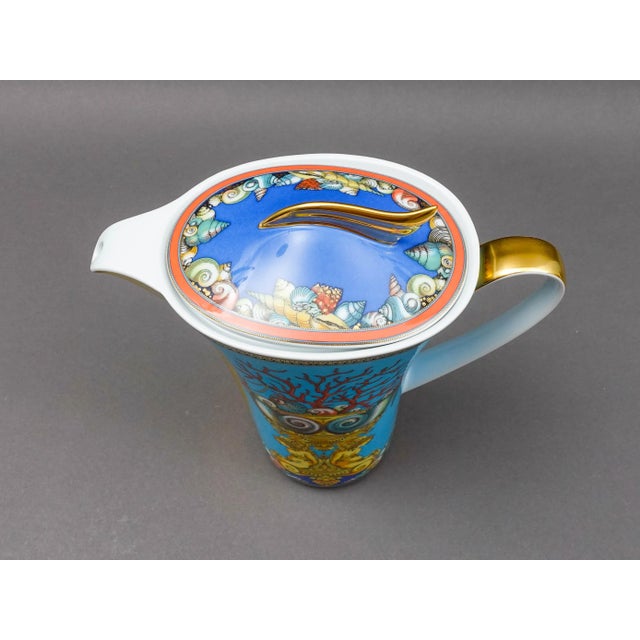 Ceramic Mid 20th Century Versace Rosenthal Germany Les Tresors De La Mer Lidded Coffee Pot New With Box For Sale - Image 7 of 11