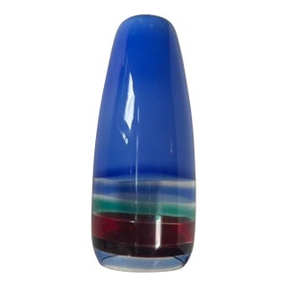 Mid 20th Century Murano Glass Sigaro Blue Pendant Design by Massimo Vignelli by Venini 1956 For Sale