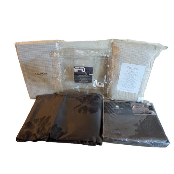Yves Saint Laurent Pom.Pom Duvet Shams Calvin Klein Fitted Sheet Dust Ruffle Set Discontinued For Sale - Image 15 of 15