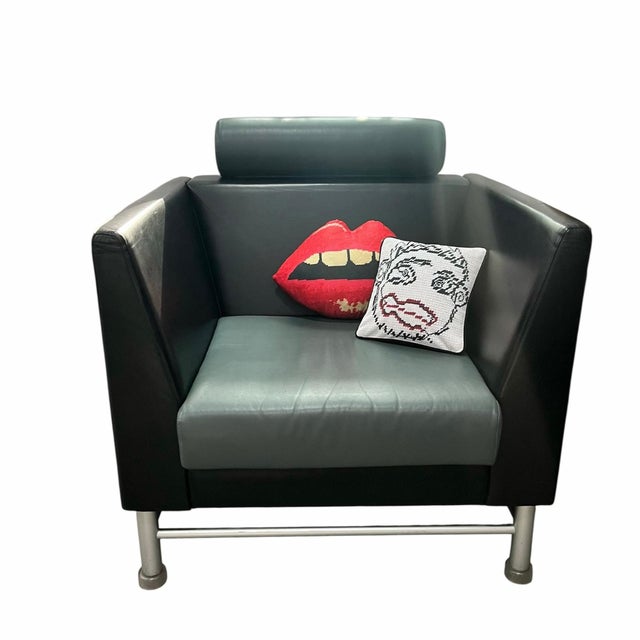 Contemporary Velvet Face Art "Jerome" Feather Down Pillow, Custom, Original For Sale - Image 3 of 7