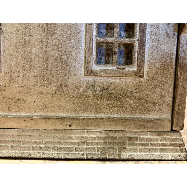 Antique Cast Iron Home Savings Bank With Original Coin Boxes and Lock For Sale - Image 6 of 10