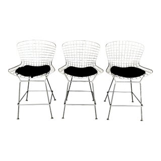 Bertoia Style Chrome Bar Stool-Set of 3 For Sale