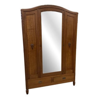 Vintage Art Deco Wardrobe, 1930 For Sale