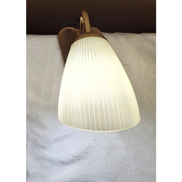 Mid-Century Modern Mid-Century Modern German Wall Lamp with Brass Frame, 1950s For Sale - Image 3 of 12