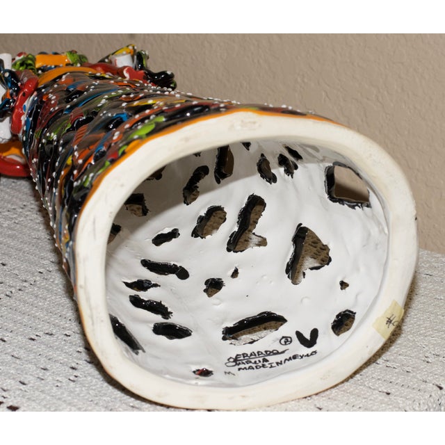 Black Day of the Dead Ceramic Pottery Catrina Folk Art Signed Gerardo Garcia Mexico For Sale - Image 8 of 10