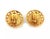 Chanel Chanel Fashion Round Logo Design Purple Stone Gold Finish Clip on Earrings 25, 2 Pieces For Sale - Image 4 of 6
