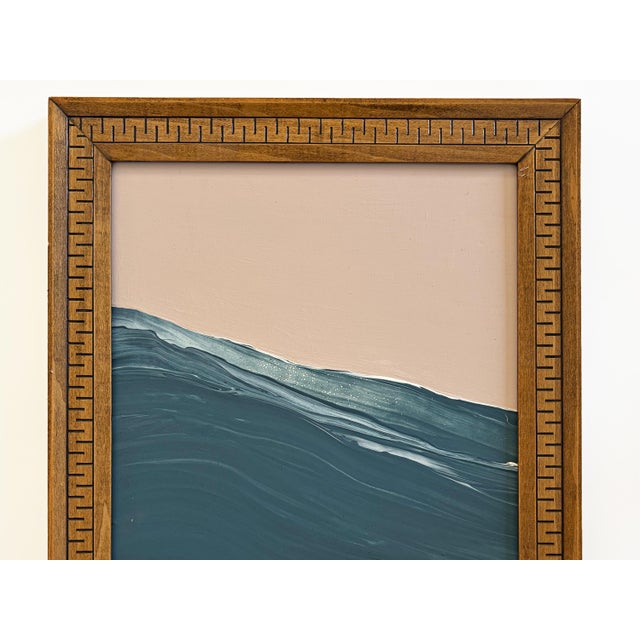 Paint “Lavender Waves" Abstract Art in Antique Frame, Seascape Painting Wall Art by JTS For Sale - Image 7 of 10