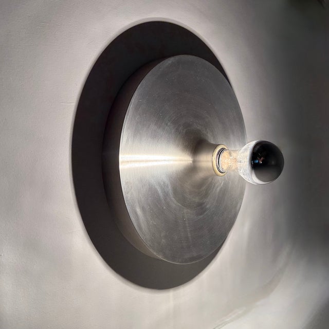 Large Mid-Century Disc Lamp attributed to Charlotte Perriand for Les Arcs, 1970s For Sale - Image 11 of 18