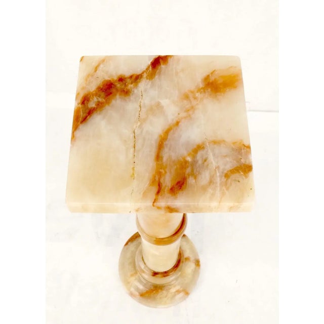 Ivory Vintage Round Turned Onyx Pedestal Stand For Sale - Image 8 of 13