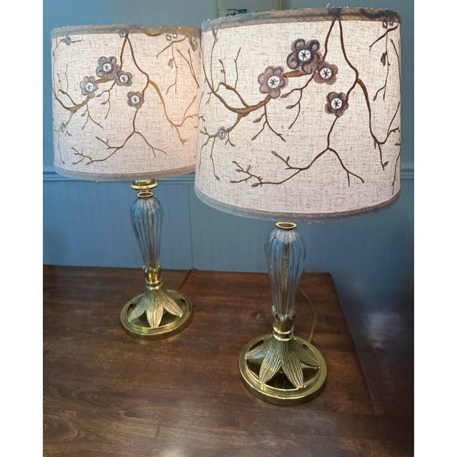 Mid 20th Century Kaeder Leuchten Brass and Crystal Lamps For Sale - Image 5 of 12