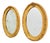 Late 19th Century Gilded Oval Mirrors, Set of 2 For Sale
