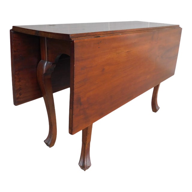 Antique George II Walnut Swing Leg Drop Side Table For Sale