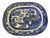 Large Victorian Ironstone Meat Plate with Willow Pattern For Sale