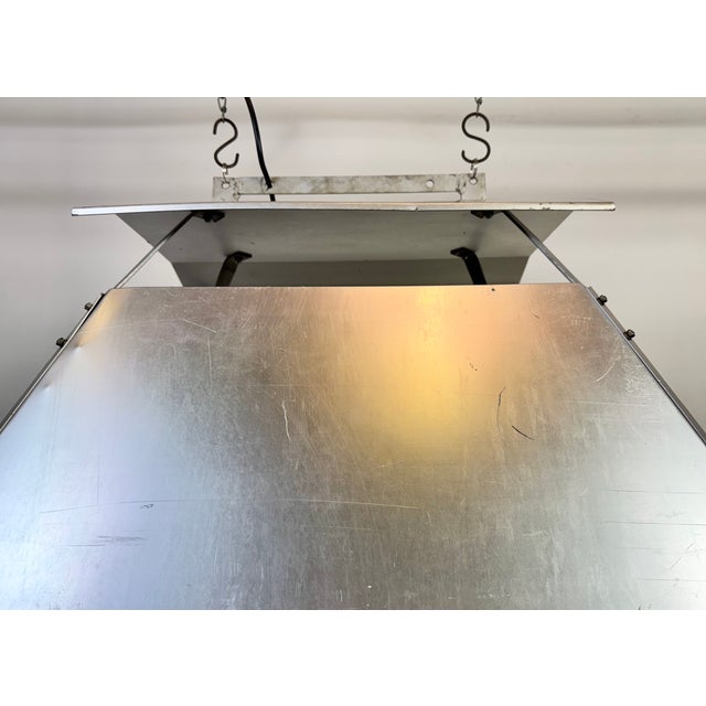 Large Industrial Factory Pendant Lamp in Silver from Elektrosvit, 1970s For Sale - Image 11 of 18