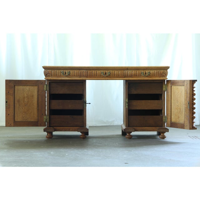 Wood Mid-Century Danish Hand-Crafted Sculptural Oak Desk, 1960s For Sale - Image 7 of 18
