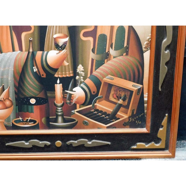 2000 - 2009 Anton Arkhipov "Enchanted Journey Ii" Hand Signed Artist's Custom Framed Art For Sale - Image 5 of 9