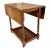 Antique English Oak Drop-Leaf Card Table or Bar Cart With Barley-Twist Legs For Sale